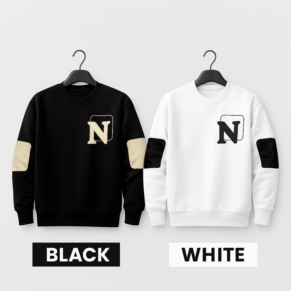 Premium N-Design Sweatshirt for Men Combo - White & Black