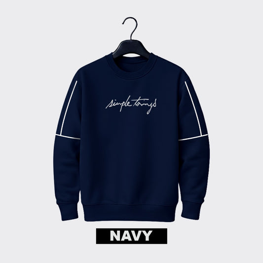 Premium Signature Sweatshirt for Men-Navy Blue