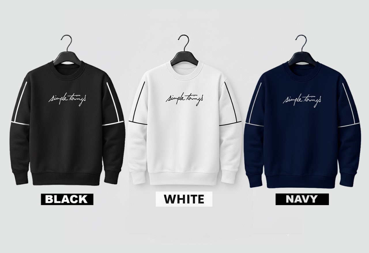 Premium Signature Sweatshirt for Men Combo -White, Black & Navy