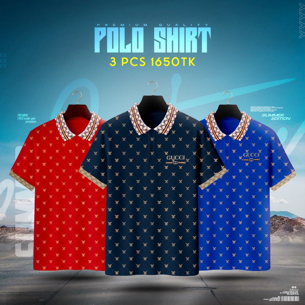 Premium China Polo Shirt 3pcs Combo - Captain Fashion Bd