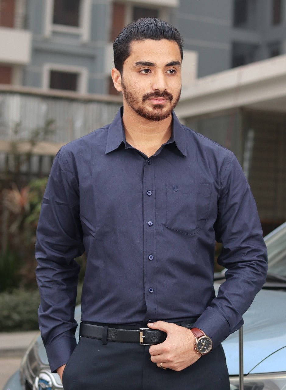 Formal Shirt For Men- Navy Blue – Captain Fashion Bd Formal Shirt For Men- Navy Blue – Captain Fashion Bd
