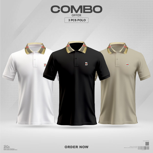 Premium Cotton Polo Shirt For Men combo offer
