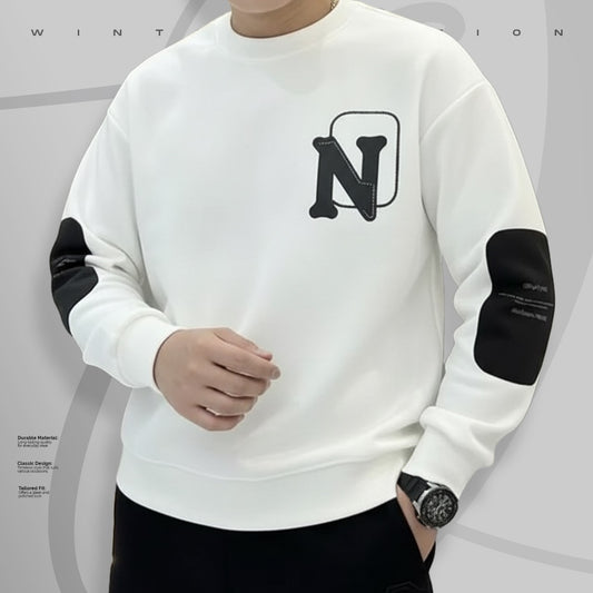 Premium N-Design Sweatshirt for Men - White