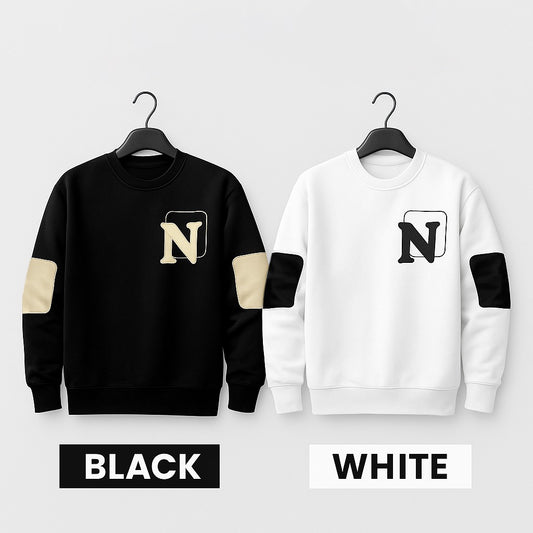 Premium N-Design Sweatshirt for Men Combo - White & Black