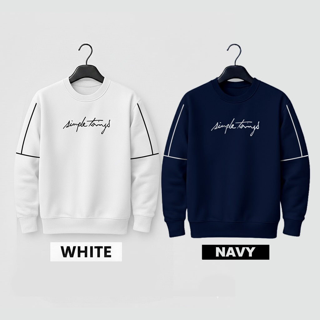 Premium Signature Sweatshirt for Men Combo - Navy & white