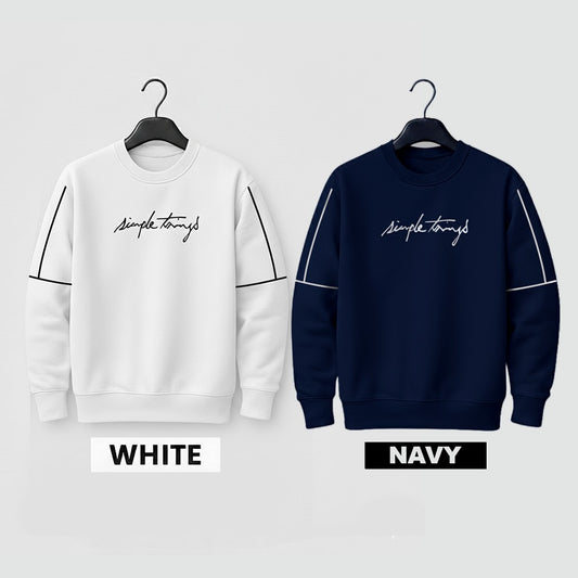 Premium Signature Sweatshirt for Men Combo - Navy & white