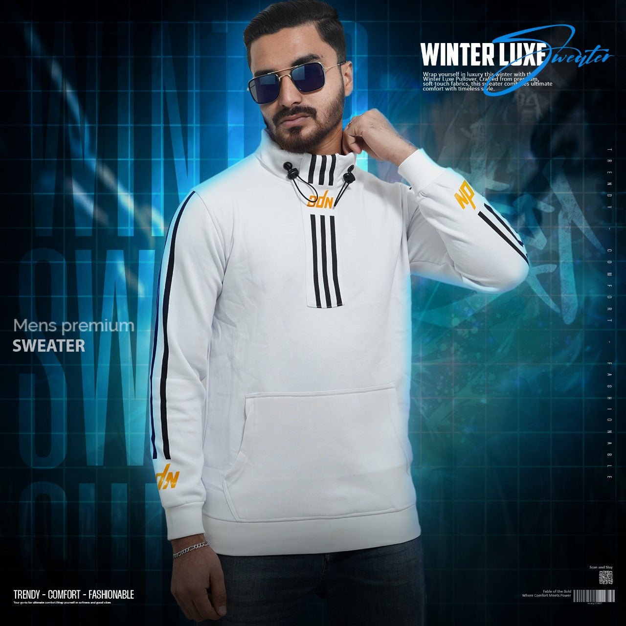 Semi Hoodie - White - Captain Fashion Bd