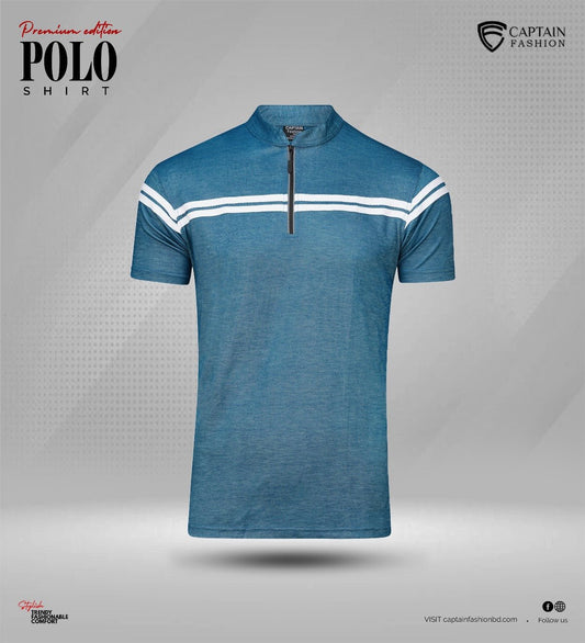 Premium Zipper Polo Shirt For Men || Code-151 - Captain Fashion Bd