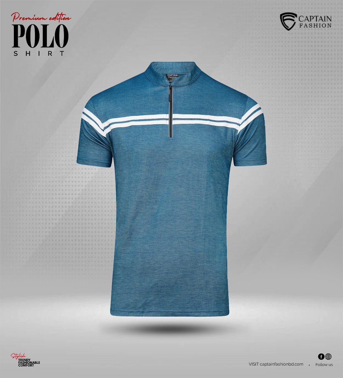 Premium Zipper Polo Shirt For Men || Code-151 - Captain Fashion Bd