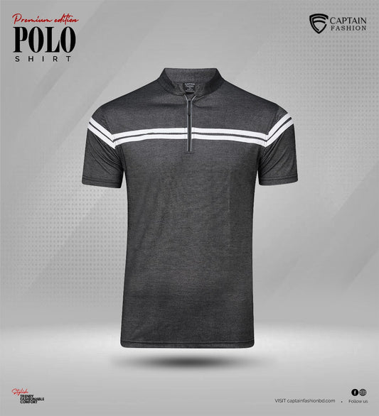Premium Zipper Polo Shirt For Men || Code-153 - Captain Fashion Bd