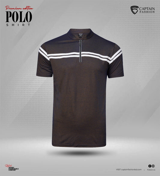 Premium Zipper Polo Shirt For Men || Code-154 - Captain Fashion Bd