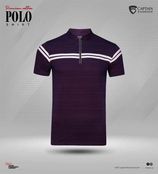 Premium Zipper Polo Shirt For Men || Code-155 - Captain Fashion Bd